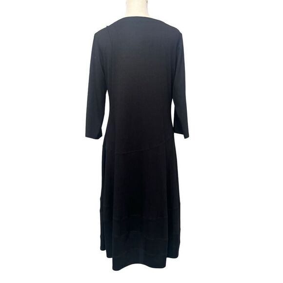 Eileen Fisher Black A-Line Swing Dress Size: Small (plenty of stretch-w/fit M) L - Picture 2 of 11